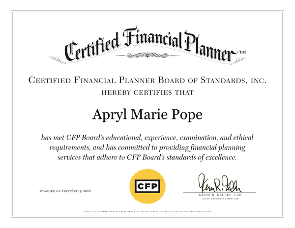 CFP Certificate